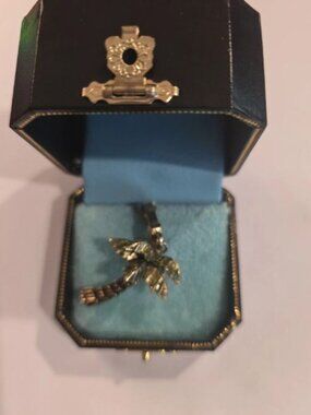 VTG Juicy Couture Green Enamel Spinning Palm Tree Charm + BOX